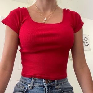 Brandy red crop top